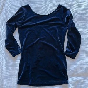 Joe Fresh Blue Velvet Top| Size X Small